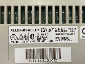 AB 1794-IB16 Ser. A 24 VDC SINK INPUT Module + 1794-TB3 Ser. A Base