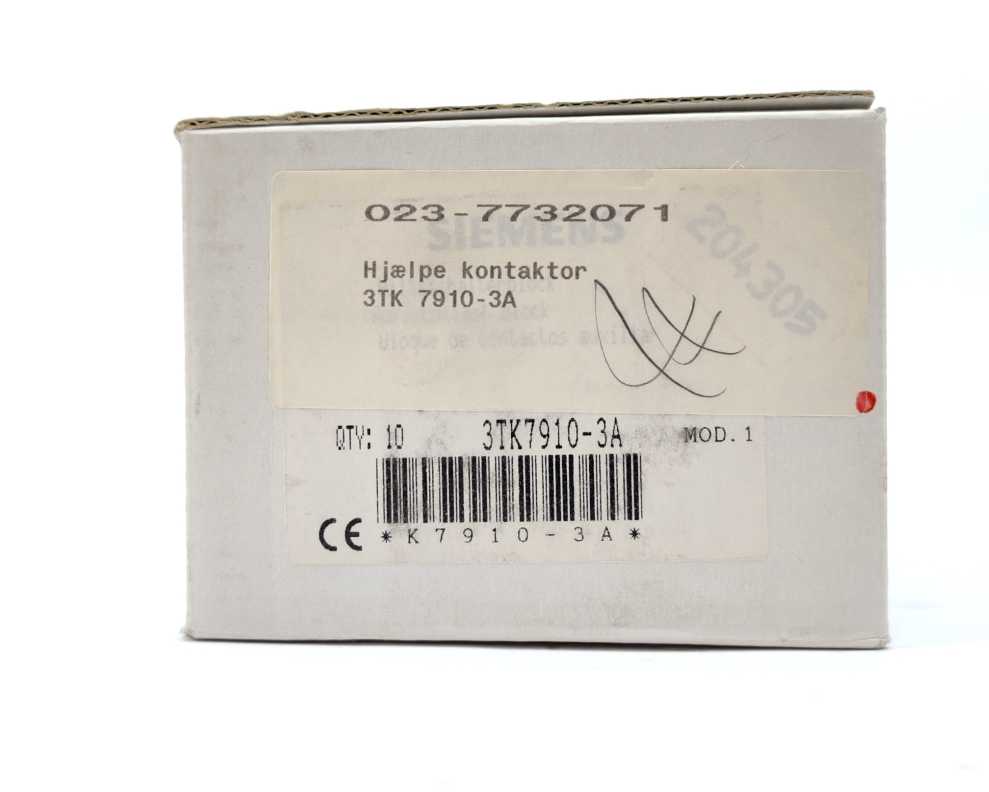 Siemens 3TK7910-3A Auxiliary Contact BlocK, Batch size 9