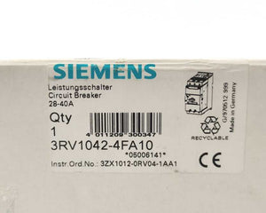 Siemens 3RV1042-4FA10 Circuit Breaker Size S3