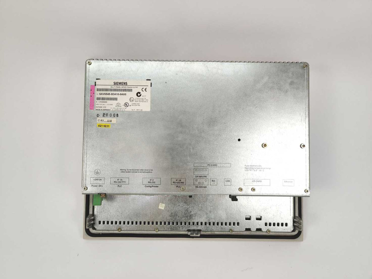 Siemens 6AV6545-0DA10-0AX0 SIMATIC HMI Multi Panel MP 370 12"