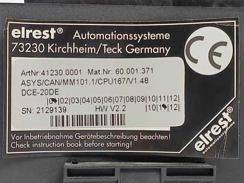 Elrest 41230.0001 Automation System  DCE-20DE