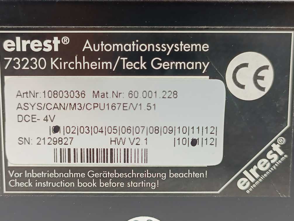 Elrest 10803036 Motor Controller 60.001.228