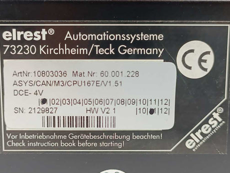Elrest 10803036 Motor Controller 60.001.228