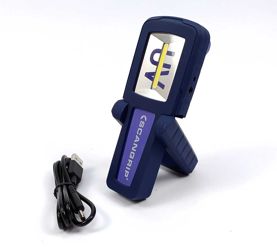 Scangrip 03.5408 Rechargeable LED Work Light w/ UV-Light on Top w/o AC Adapter