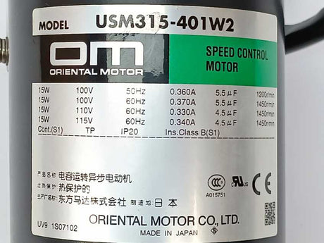 Oriental Motor USM315-401W2 AC Speed Control Motor