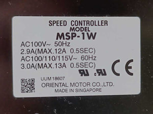 Oriental Motor MSP-1W Speed Controller Model
