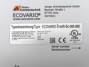 Jenaer Antriebstechnik ECOVARIO 214AR-BJ-000-000 Servo Amplifier