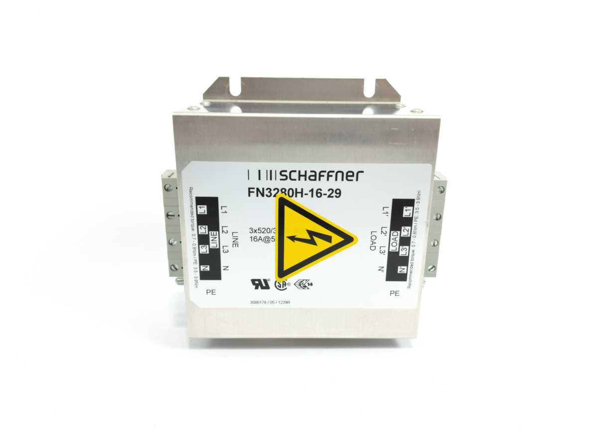 SCHAFFNER FN3280H-16-29 3-Phase EMI Line Filter 16A, 520/300 V ac, 60Hz