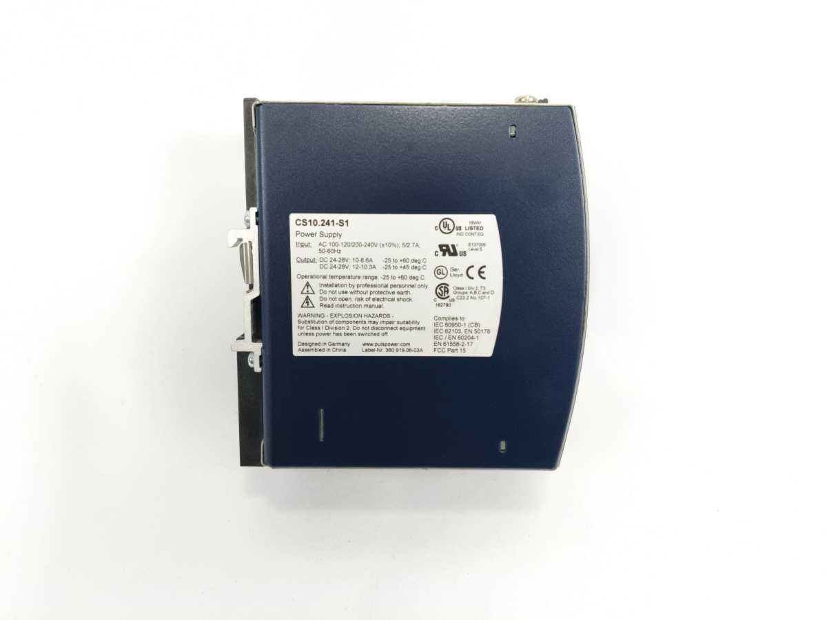 Puls Dimension CS10.241-S1 Power Supply – 24 V DC, 10 A, 240 W