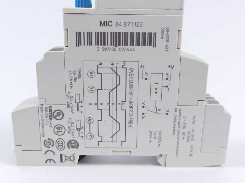 Crouzet 84871122 Current Control Relay MIC, 24-240 VAC/DC