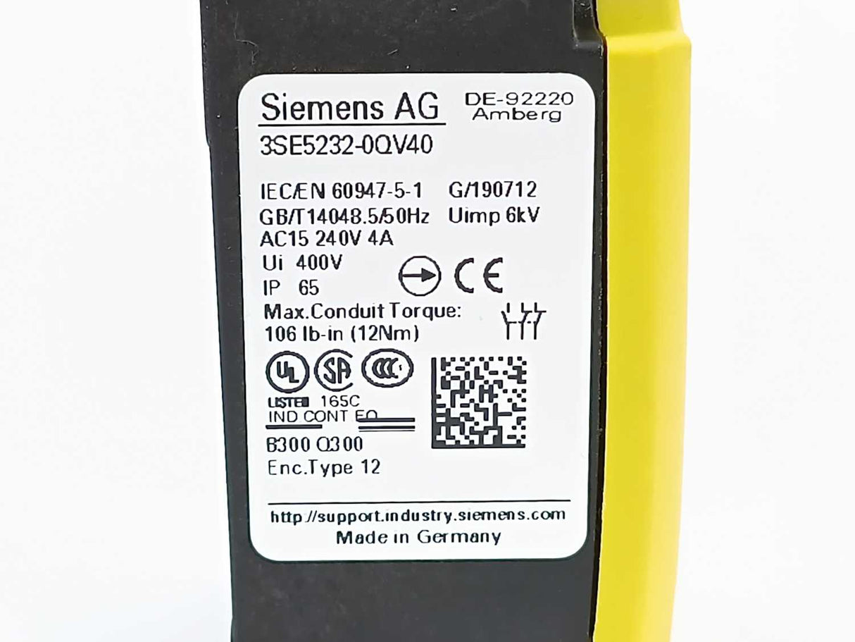 Siemens 3SE5232-0QV40 Safety Position Switch