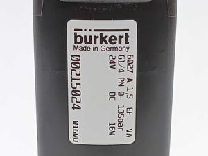 Burkert 215024 6027 A 1,5 EF VA 2/2 Way Solenoid Valve