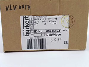 Burkert 215024 6027 A 1,5 EF VA 2/2 Way Solenoid Valve