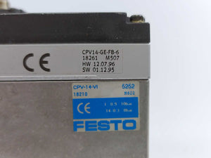 Festo 18210 CPV14-VI Valve Terminal, w/ 18261 CPV14-GE-FB-6