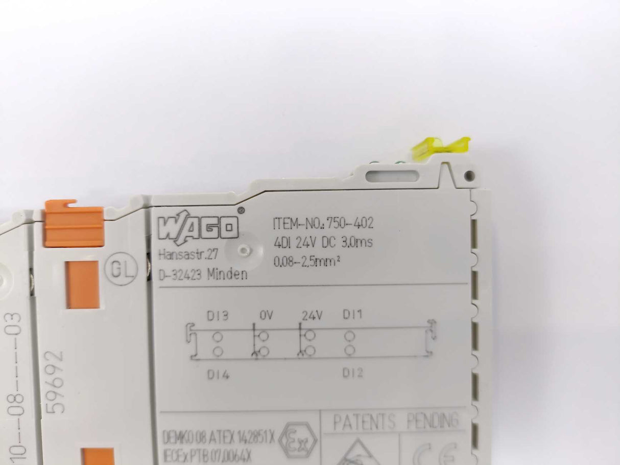 Wago 750-402 Input Module 4DI 24VDC 3.0ms 5 Pcs.
