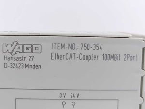 Wago 750-354 EtherCAT-Coupler 100MBit 2Port