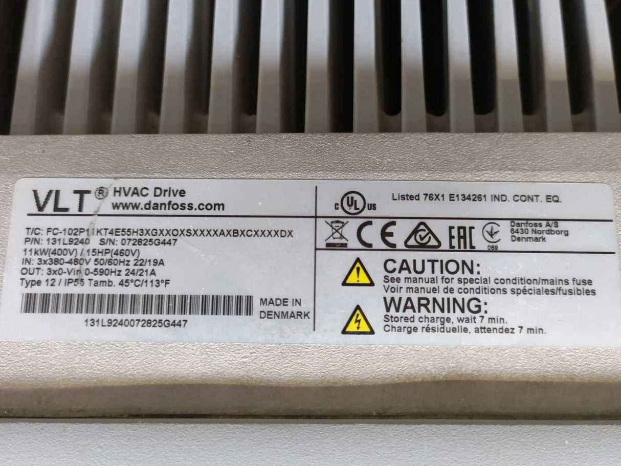 Danfoss 131L9240 FC-102P11KT4E55H3 Frequency Converter VLT HVAC Drive