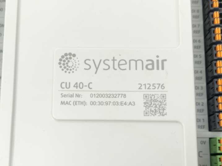 systemair 212576 CU 40-C, Controller
