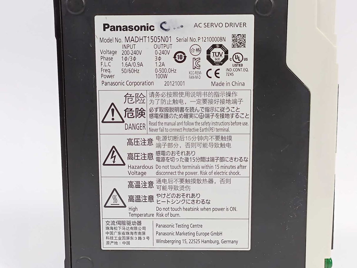Panasonic  MADHT1505N01 AC Servo Driver 200V