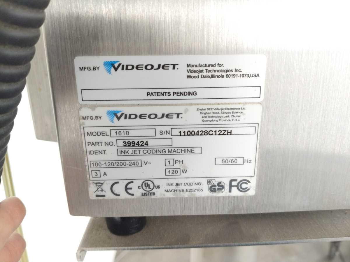 VideoJet 399424 1610 Dual Head Industrial Inkjet Printer w/ mobile stand