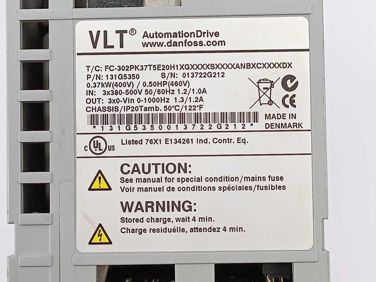 Danfoss FC-302PK37T5E20H1XGXXXXSXXXXANBXCXXXXDX VLT Frequency Converter 0,37kW
