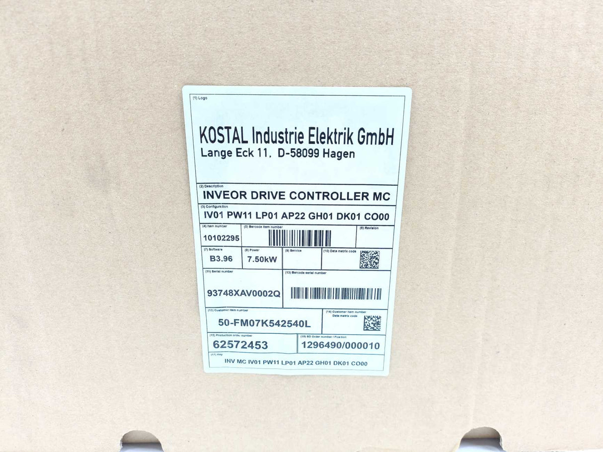 KOSTAL INV MC IV01 PW11 LP01 AP22 GH01 DK01 CO00 INVEOR M Frequency Inverter