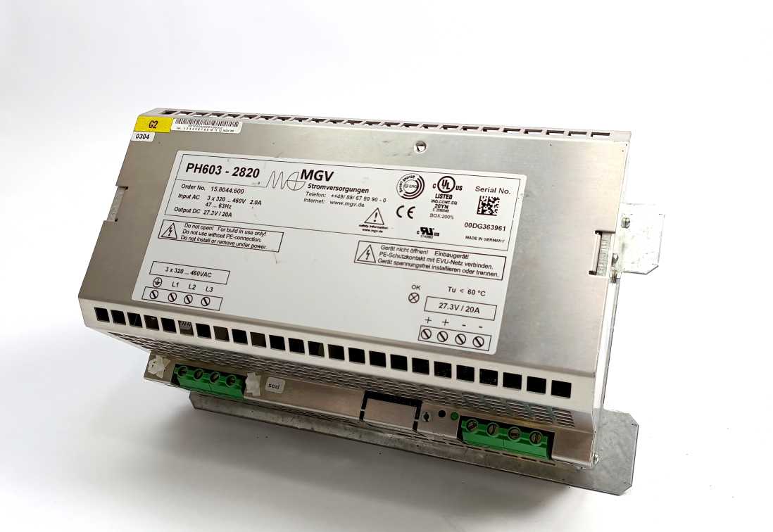 MGV 15.8044.600 Power Supply Unit PH603-2820 460V 2,0A