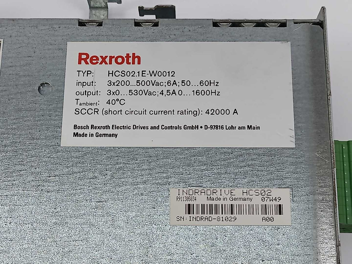 Rexroth R911298371 HCS02.1E-W0012-A-03-NNNN