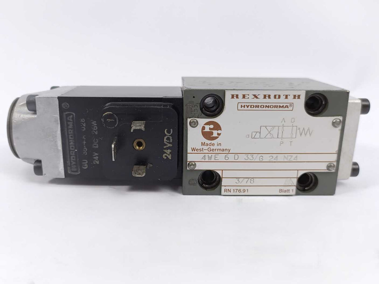 Rexroth Hydronorma 4WE 6 D 33/G 24 NZ4 Directional Solenoid Valve