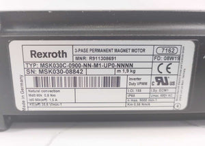 Rexroth R911308691 MSK030C-0900-NN-M1-UP0-NNNN 3-Phase Permanent Magnet Motor
