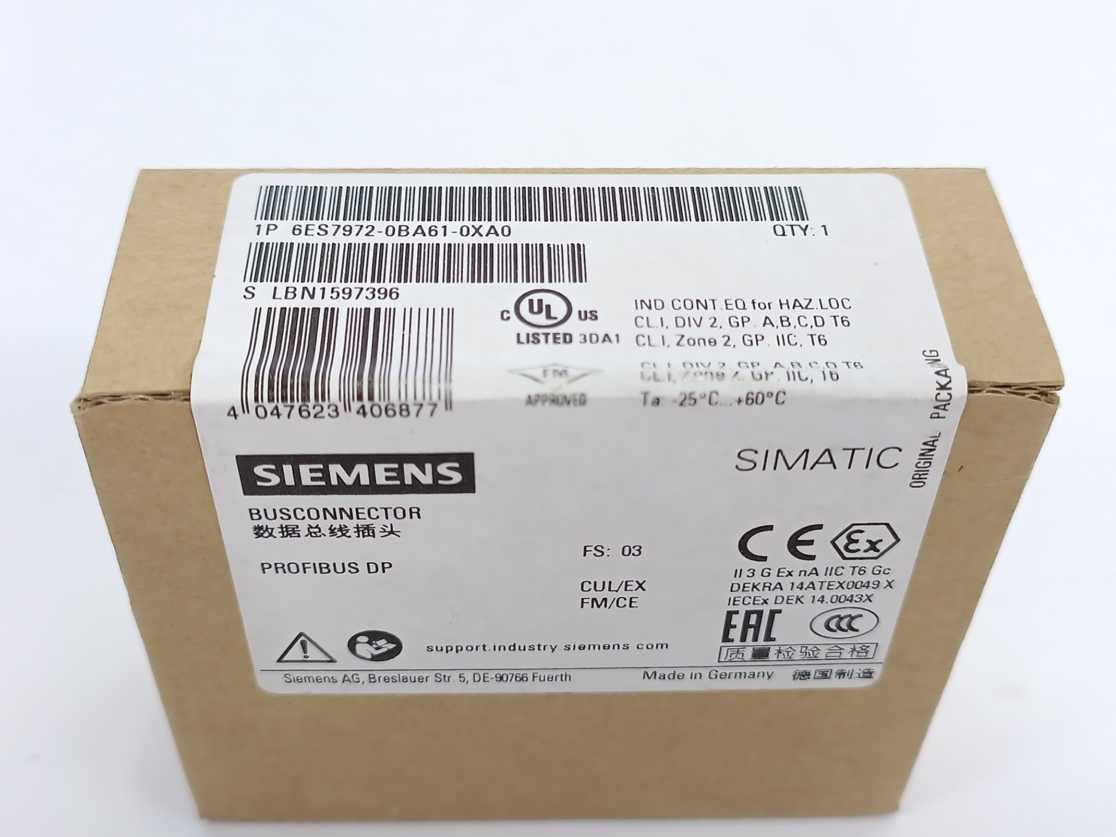 Siemens 6ES7 972-0BA61-0XA0 Bus Connector