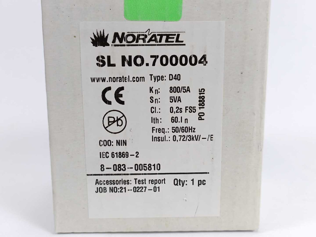 Noratel 8-083-005810 D40 Transformer 800/5A