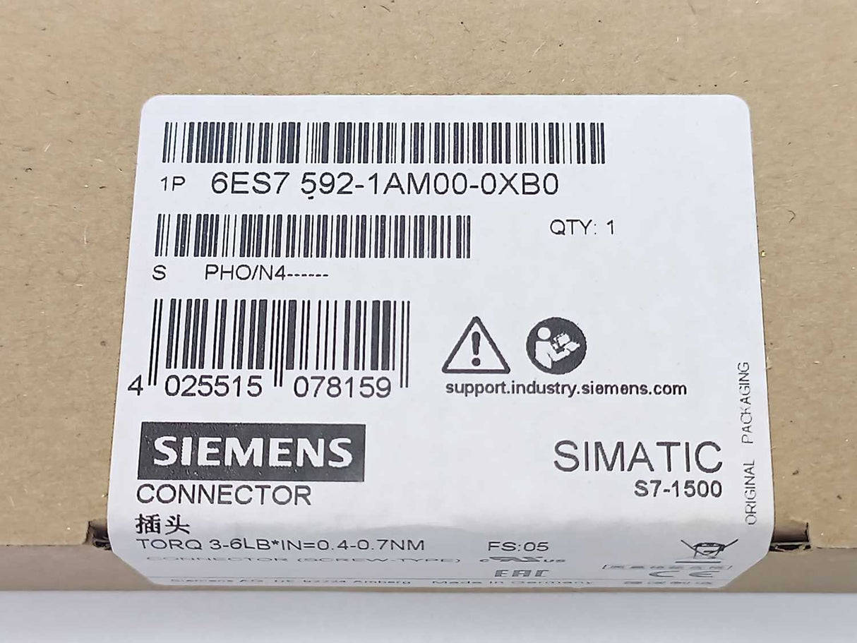 Siemens 6ES7592-1AM00-0XB0 Connector