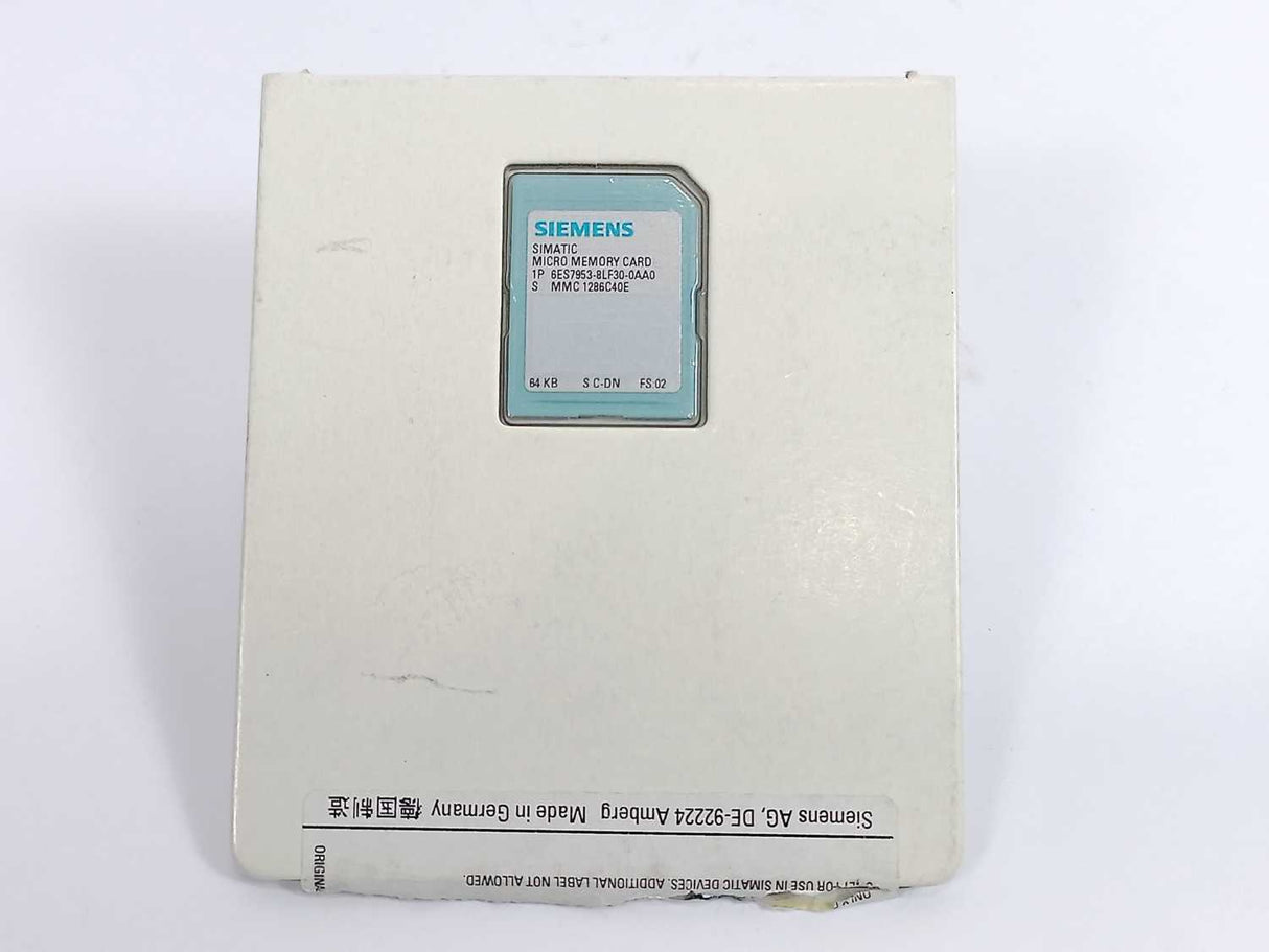 Siemens 6ES7953-8LF30-0AA0 Micro Memory Card 64 KB