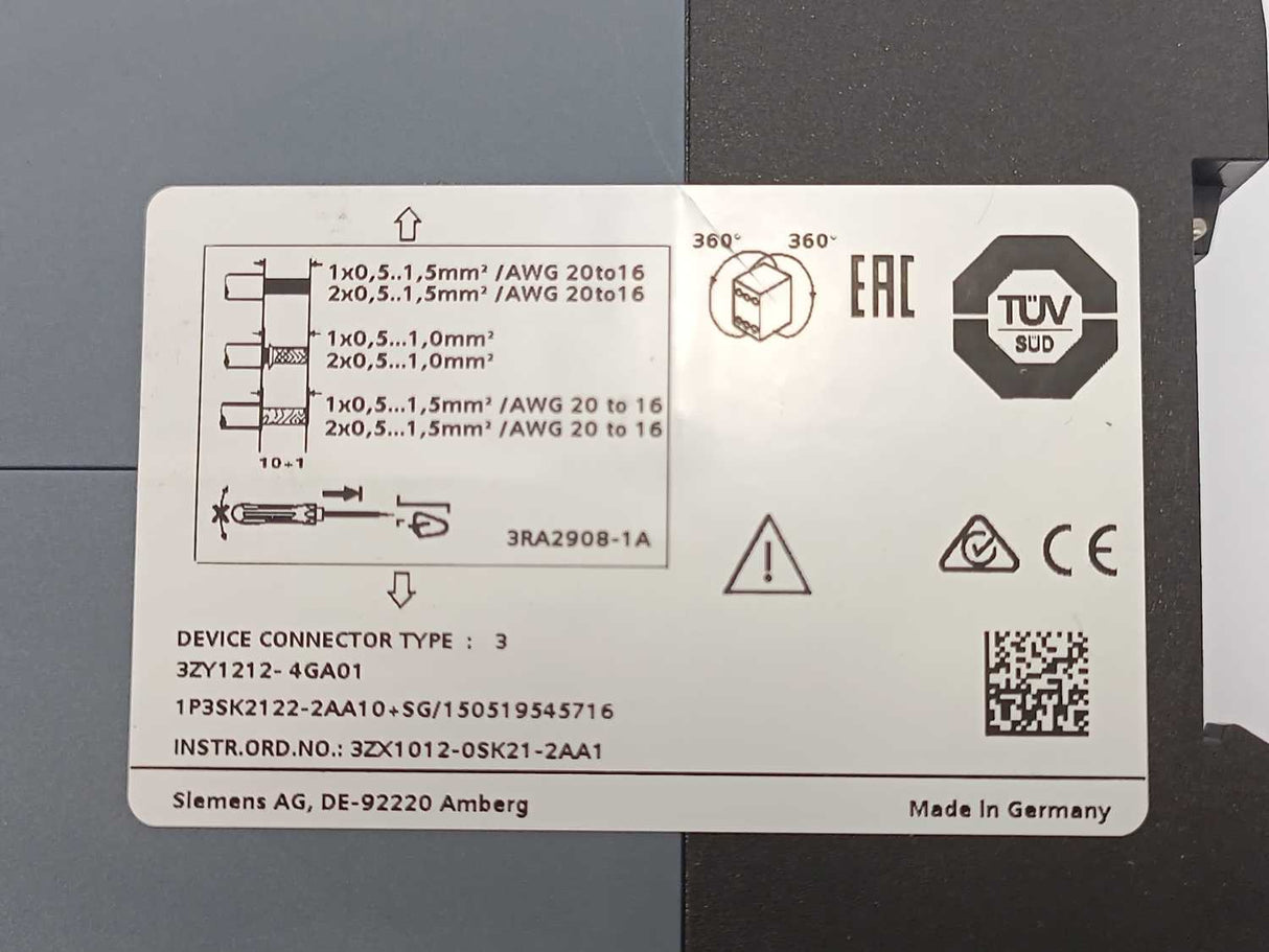 Siemens 3SK2122-2AA10 SIRIUS Safety Relay