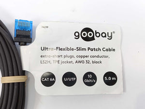 Goobay 74239 Ultra-Flexible-Slim Patch Cable 5m Cable, Batch of 20 Pcs