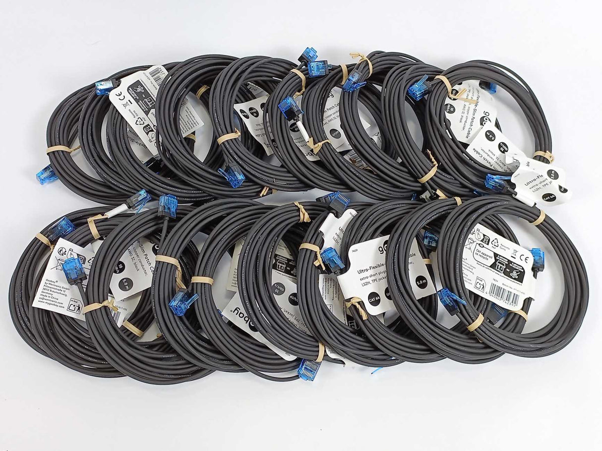 Goobay 74239 Ultra-Flexible-Slim Patch Cable 5m Cable, Batch of 20 Pcs
