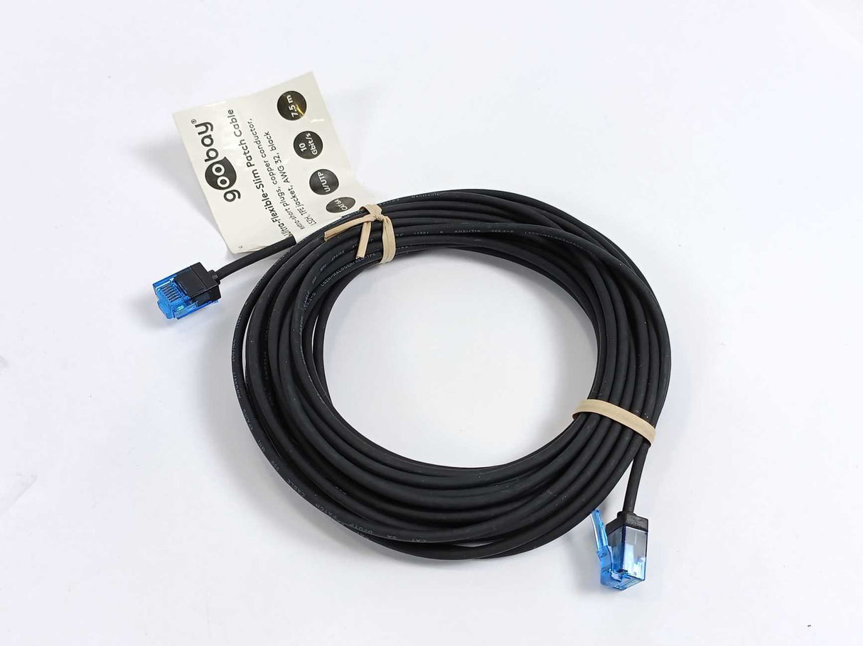 Goobay 74240 Ultra-Flexible-Slim Patch Cable, 7.5m cable, Batch of 8pcs