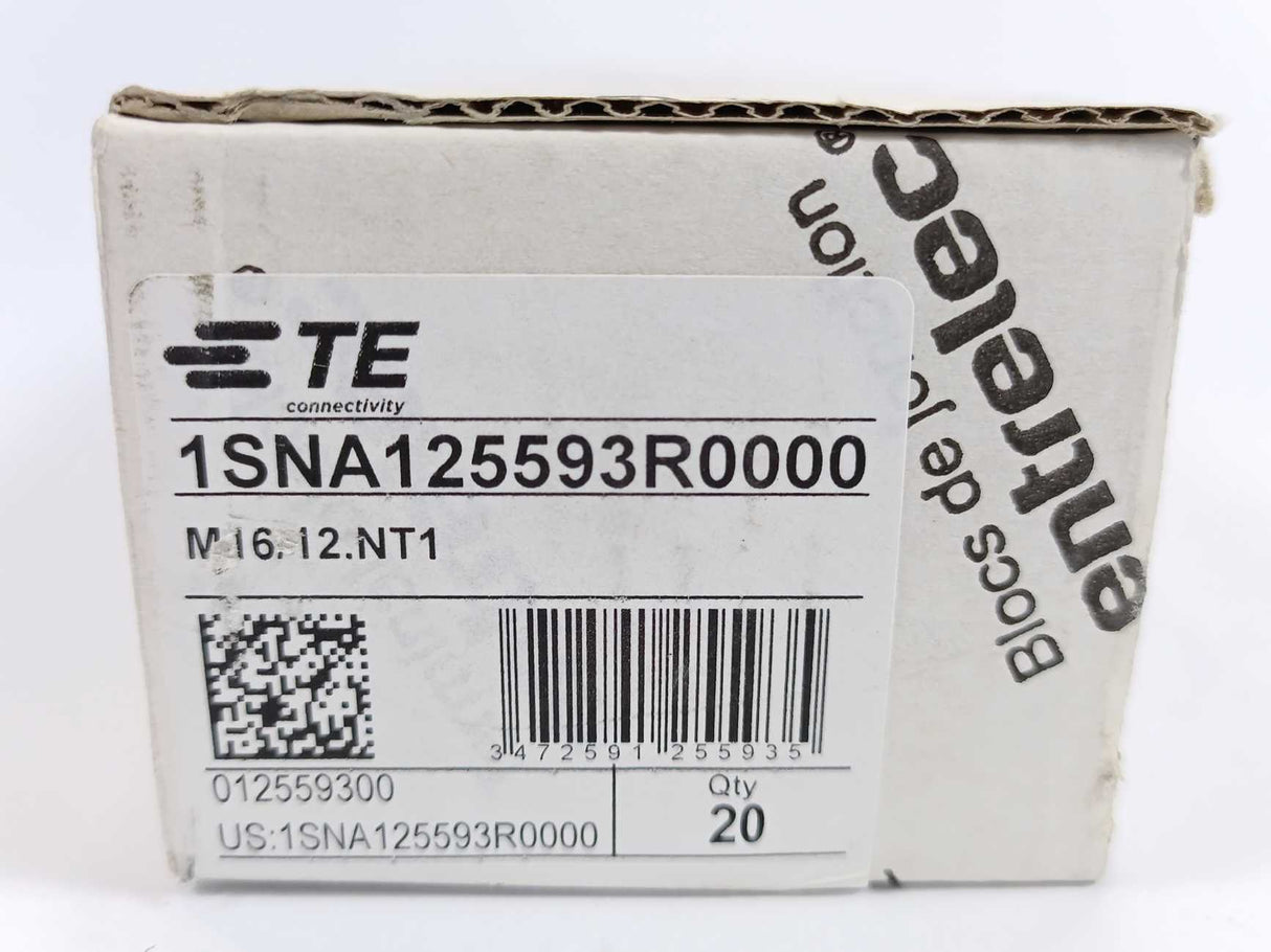 TE Connectivity 1SNA125593R0000 M16/12.NT1 Terminal Blocks, Batch of 20 Pcs