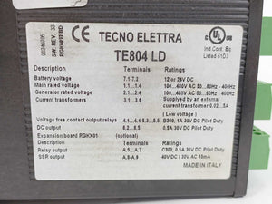 TECNOELETTRA TE 804 LD Automatic Control Panel