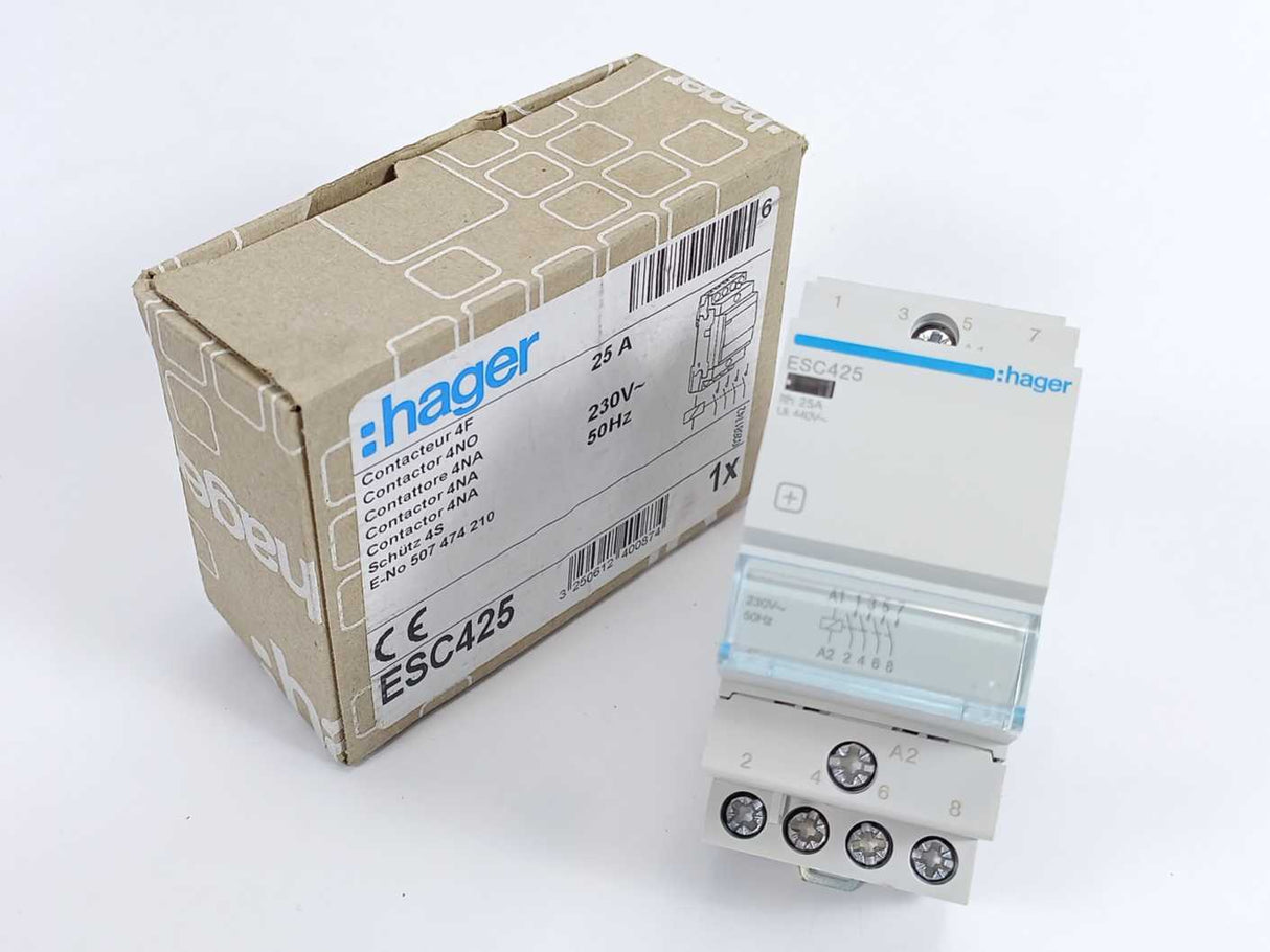 hager ESC425 4-pole Modular Contactor, 25 A, 230 V AC