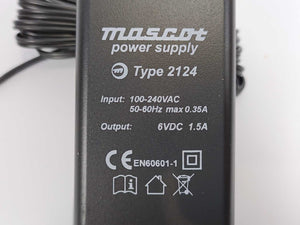 Mascot 2124 Power Supply 100-240VAC, 50/60Hz, Max 0.35A