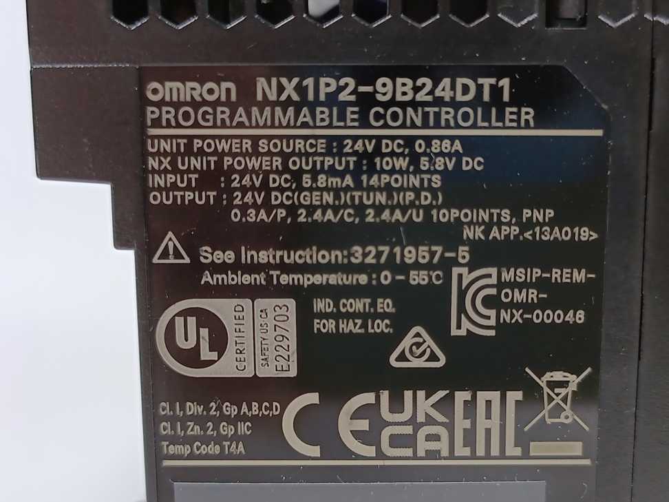 OMRON NX1P2-9B24DT1 Sysmac NX1P CPU