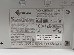 EIZO 0FTB0003 FlexScan S1721 Color LCD Monitor 43 cm