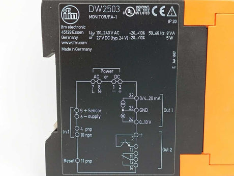 Ifm Electronic DW2503 Monitor/FA-1