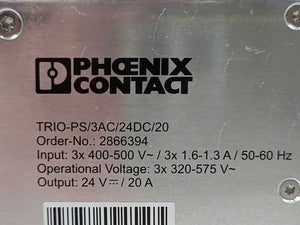Phoenix Contact 2866394 TRIO-PS/3AC/24DC/20 Power supply