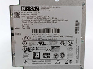 Pheonix Contact 2866789 Power Supply 100-240V~/50-60Hz