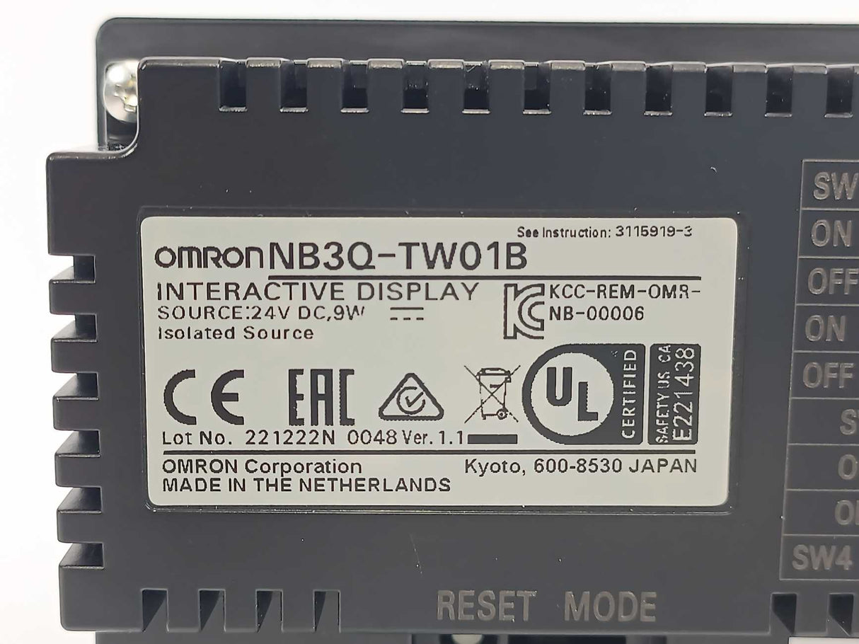 OMRON NB3Q-TW01B Touch screen HMI