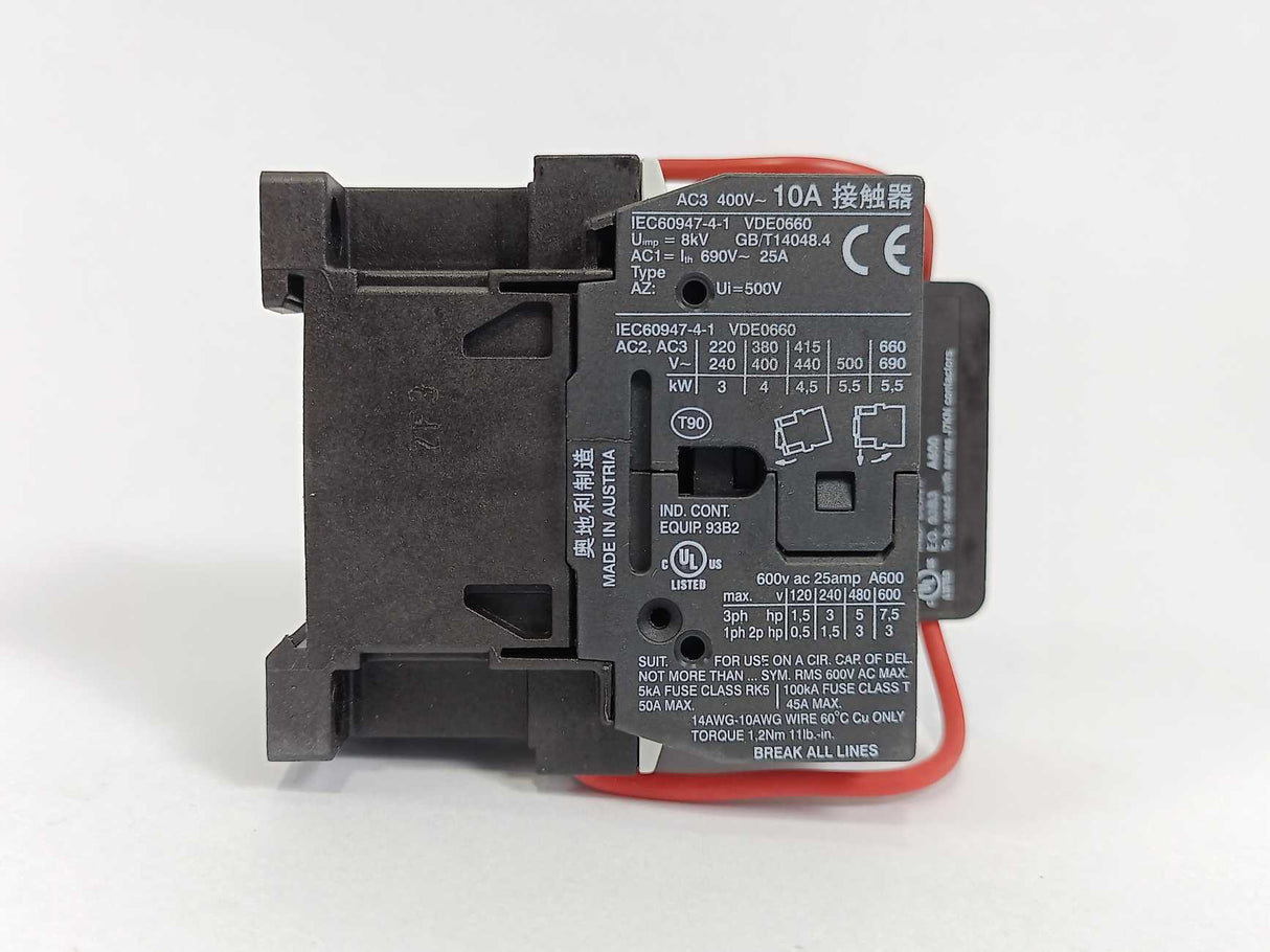 OMRON J7KN-10D-01 24D Contactor DC 4 kW, 1NC 24VDC w/ J73KN-B-01U