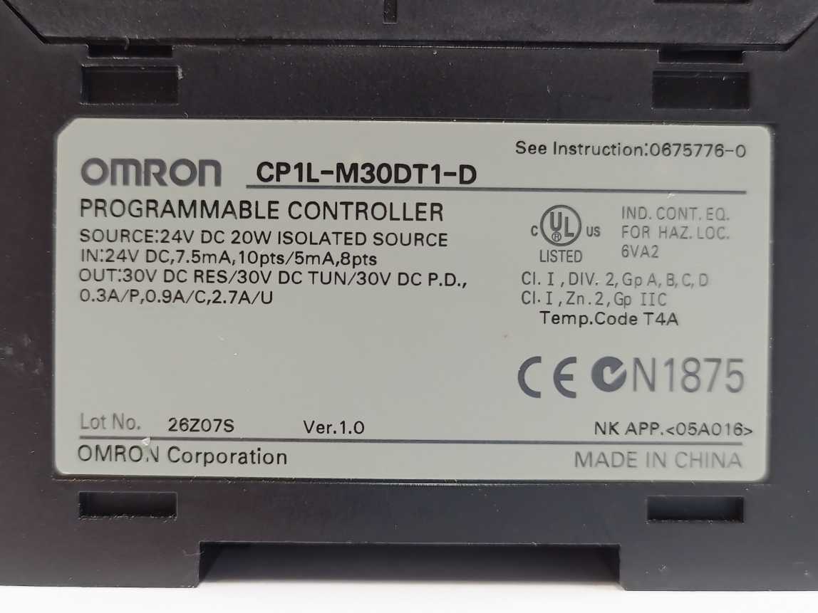 OMRON CP1L-M30DT1-D Programmable Controller With CP1W-CIF41